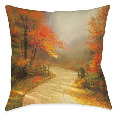 Coussin décoratif d'intérieur Thomas Kinkade Autumn Lane