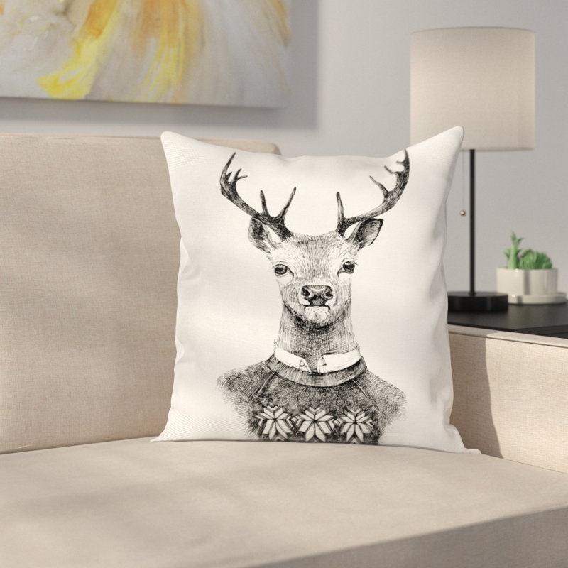 Housse de coussin Deer, 18 po x 18 po, Bourre en polyester