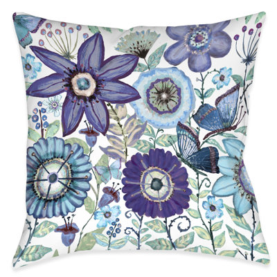 Dream Butterfly Garden Floral Throw Pillow