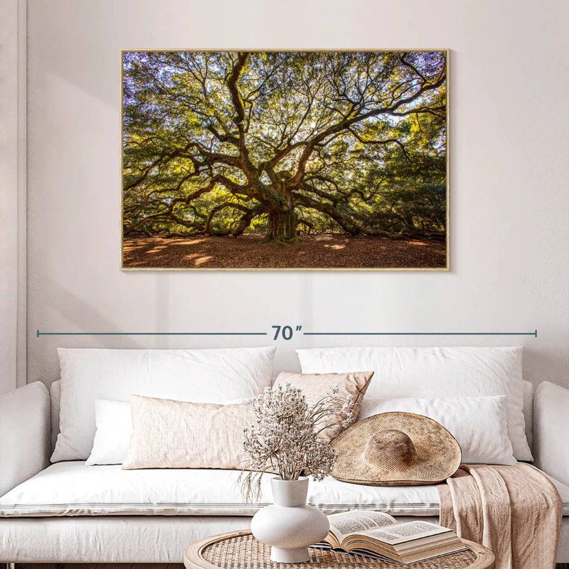 Chêne ange noueux, Cadre flottant en bois naturel, 46 po x 31 po
