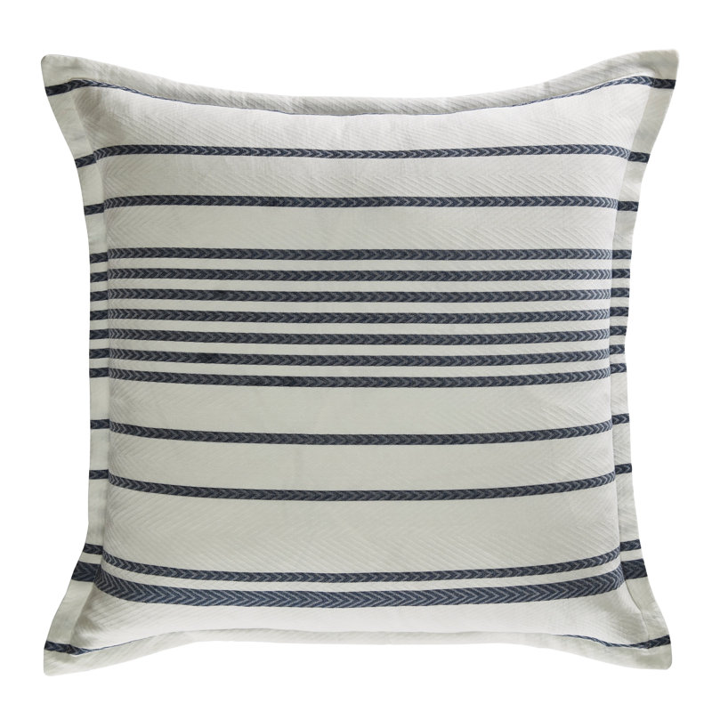 Belize Duvet Set – White & Navy Cotton | 1 Duvet Cover + Euro Shams | Inserts Not Included, King Duvet Cover + 3 Euro Shams