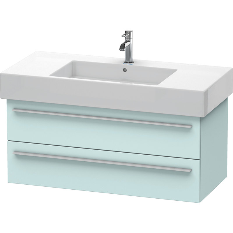 Base de salle de bain simple à fixation murale 39,4" seulement meuble-lavabo, Bleu pâle