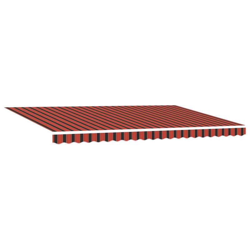 Brayden Studio Retractable Patio Awning, Orange/Brown Striped, 500 cm W x 300 cm D