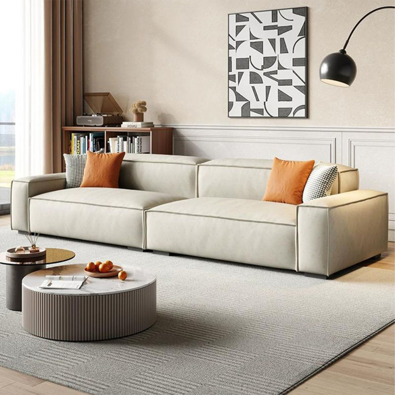 Canapé modulaire blanc en polyester, H 28,35 po x l 110,24 po x P 39,37 po, 4, Blanc