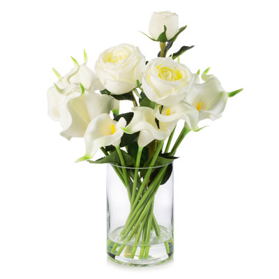 Centre de table Real Touch Lilies Roses