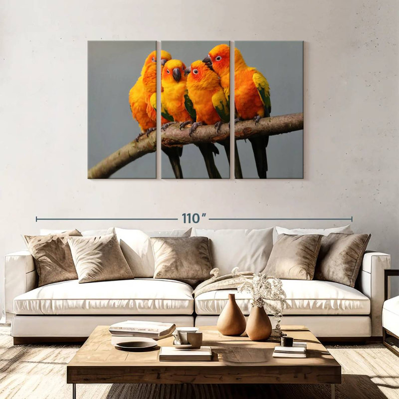 Brampt Wild Sun Parakeets, 48" H x 74" W