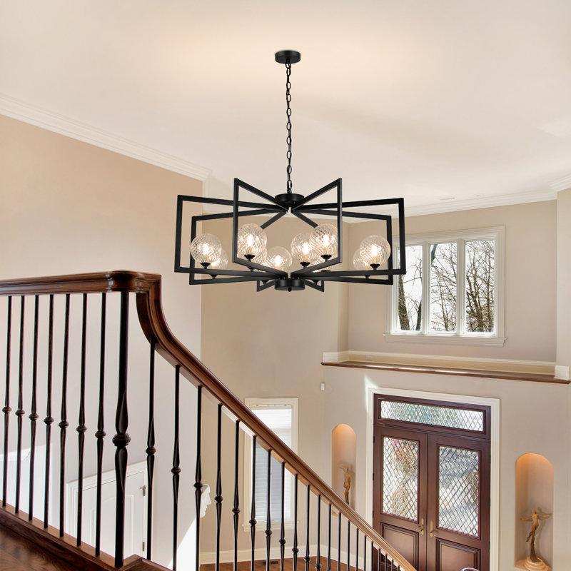  12 - Light 37.01" Sputnik Chandelier Modern Chandelier Geometric Chandelier For Living Room