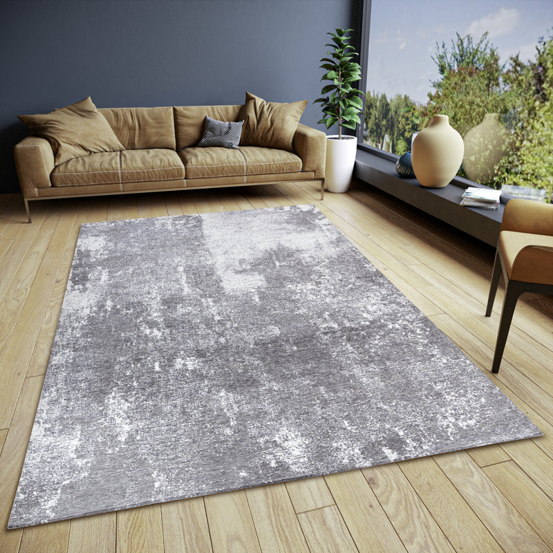 Bila Grey Rug, Rectangular 60 x 90cm
