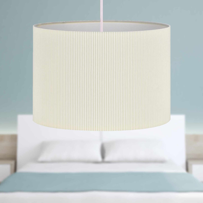 Cotton Pendant Shade ( Uno ) in White, 18cm H x 25cm W x 25cm D