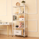 Aleandra 27.95'' W Steel Shelving Unit with Wheels