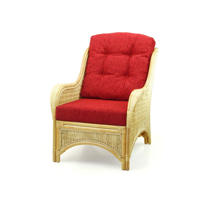 Boba Upholstered Armchair, Red Polypropylene/Olefin, Natural