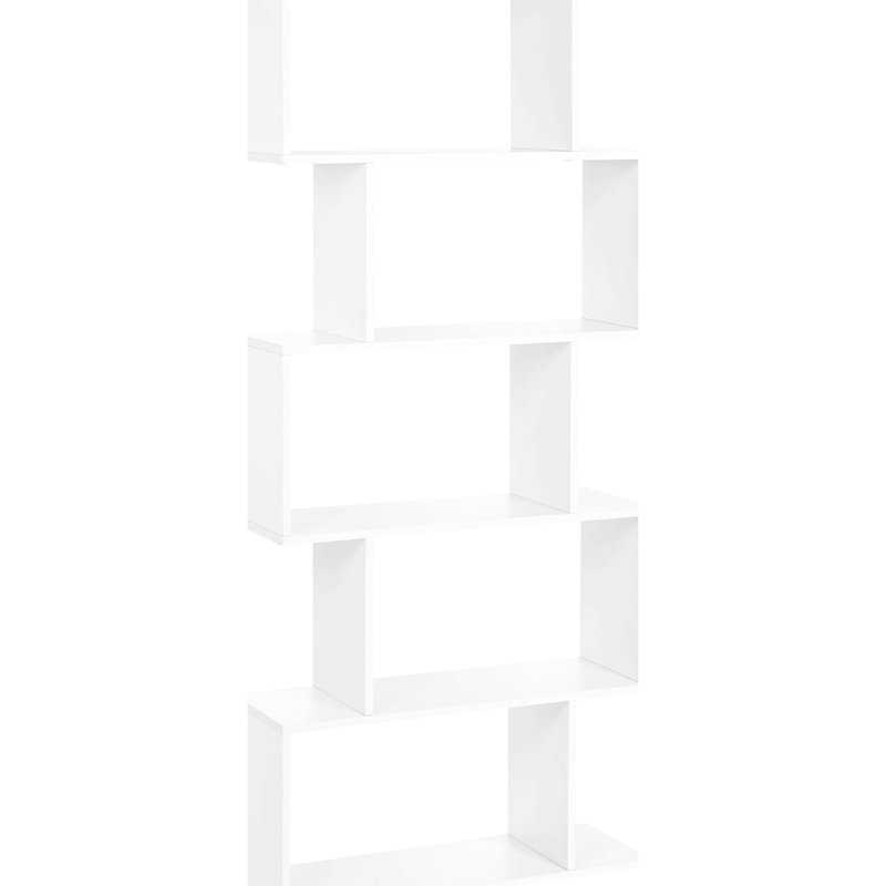 Bibliothèque blanche crème à cinq couches - Vaste espace de rangement pour une conception épurée à la maison Cinq styles modernes et nordiques en bois d'ingénierie d'aspect crème