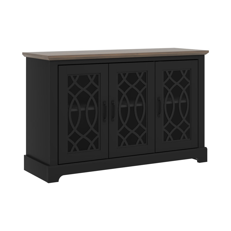 Buffet de 45,7 po de largeur Allivia, Noir / chêne noueux