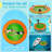 12 FT Round Floating Ring Inflatable Water Hammock with Soft Ladder, Heavy Duty Lake Raft for Pool and Lake, Inflatable Raft Fits Multiple People for Summer Party, Orange+Green