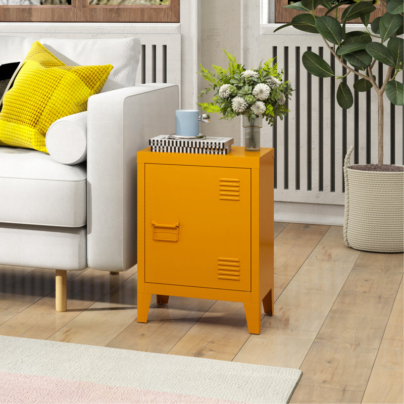 Table de chevet moderne - Table de chevet en métal durable avec tablette