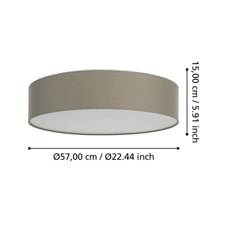 Kinde Plastic Flush Mount, Taupe