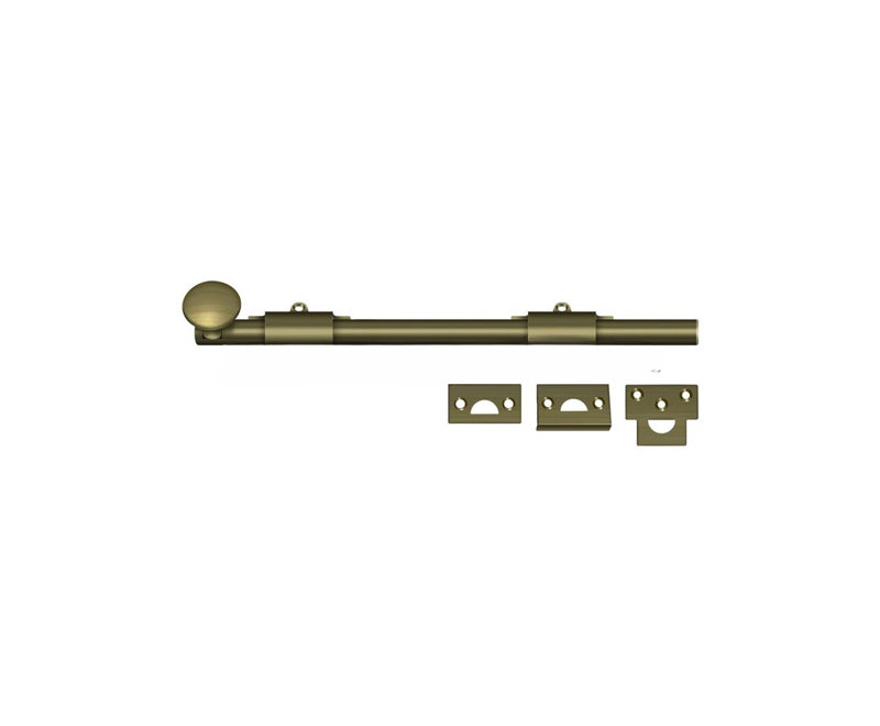Deltana 12SB5 12" Surface Bolt; Heavy Duty; Antique Brass Finish, Antique Brass