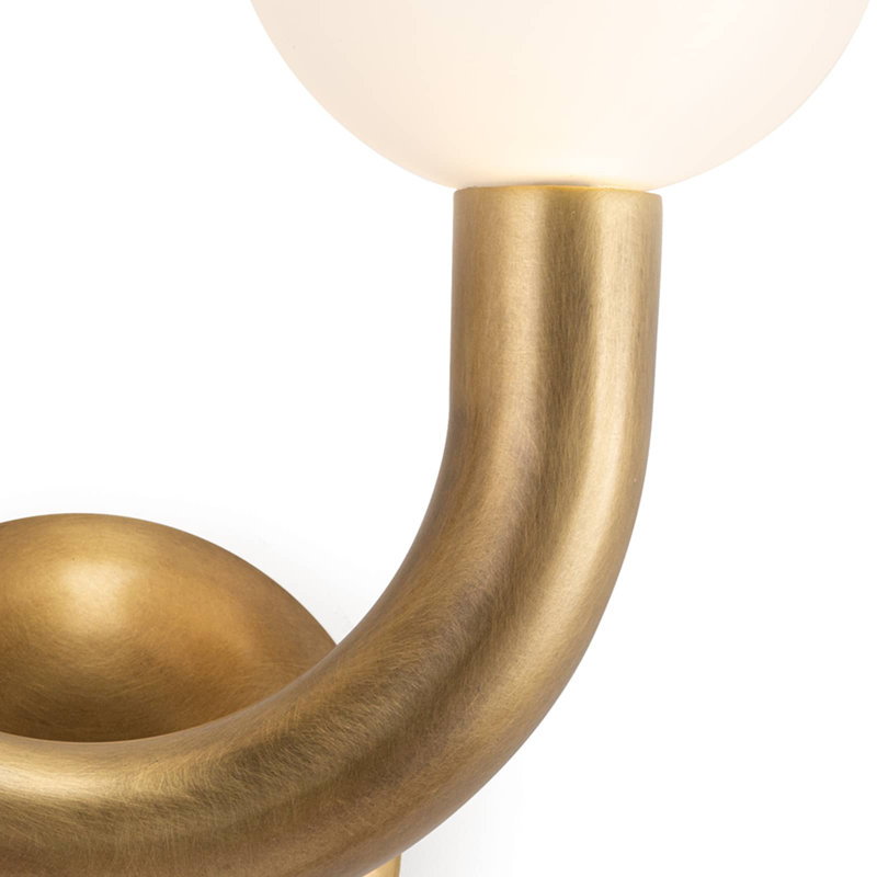 Happy 2 - Light Armed Sconce, Natural Brass