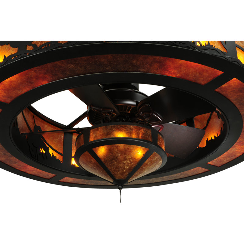 Caseylynn Downrod Flush Mount Ceiling Fan