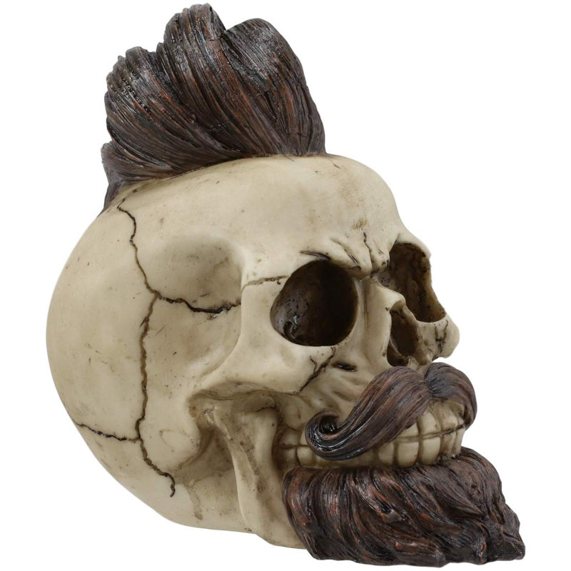 Crâne à poils et barbu