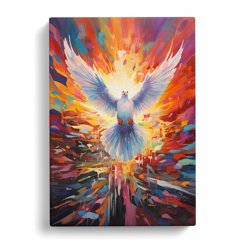 Dove Bird Colour Field No.2 - Wrapped Canvas, 60cm H x 40cm W x 3cm D