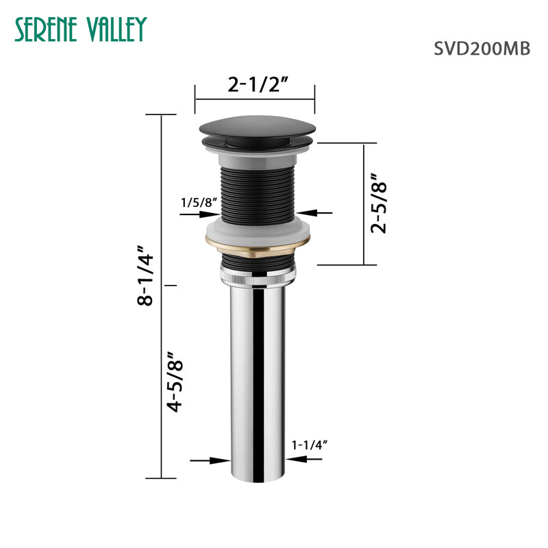 2.5'' W Pop-Up, Matte Black