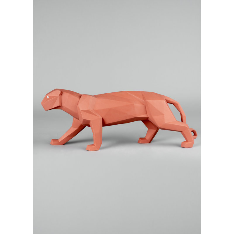 Origami Panther Figurine, Coral