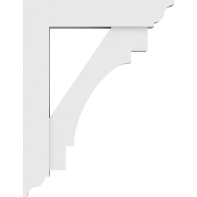 3"W x 20"D x 26"H Standard Merced Architectural Grade PVC Bracket with Traditional Ends
