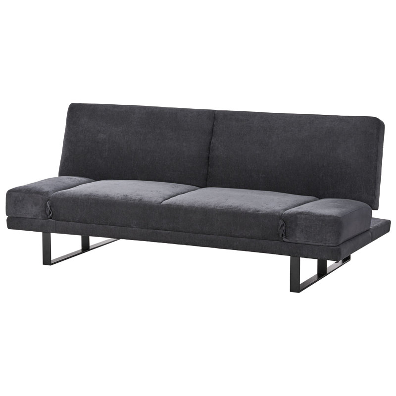 2 Seater Reclining Sofa Bed, Black Chenille