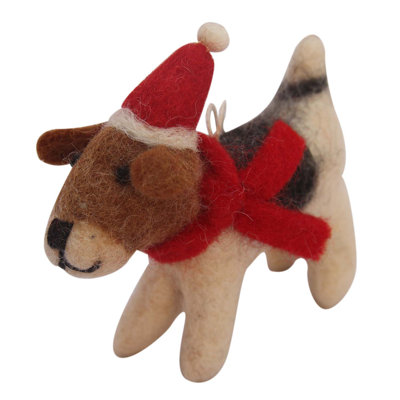 Ornement figurine suspendu santa hat beagle