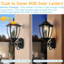 Solar Outdoor Wall Lanterns Classic Black Aluminium