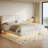 White  Boucle Floating Bed With Light,King-1592260406