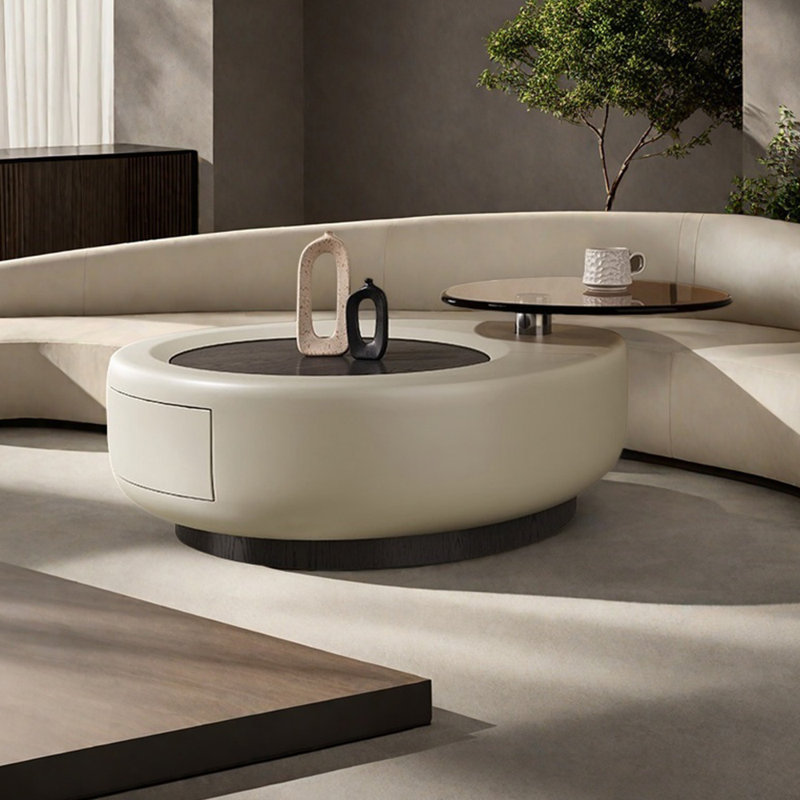 Table de bout rotative de style crème