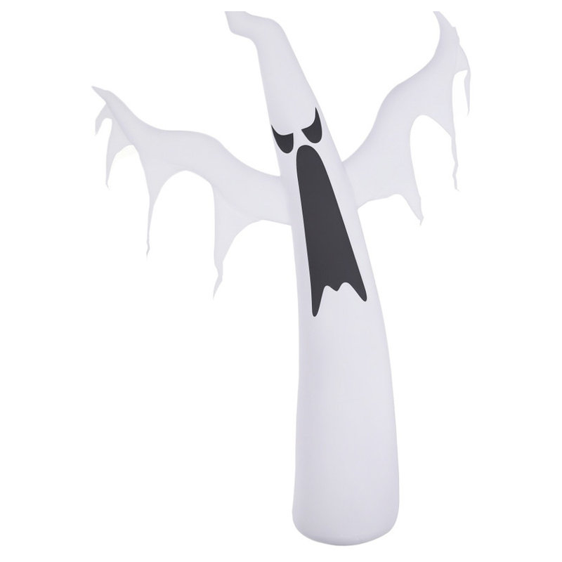 Fantôme blanc gonflable d'extérieur d'Halloween - Ventilateur intégré à DEL pour la pelouse et le jardin