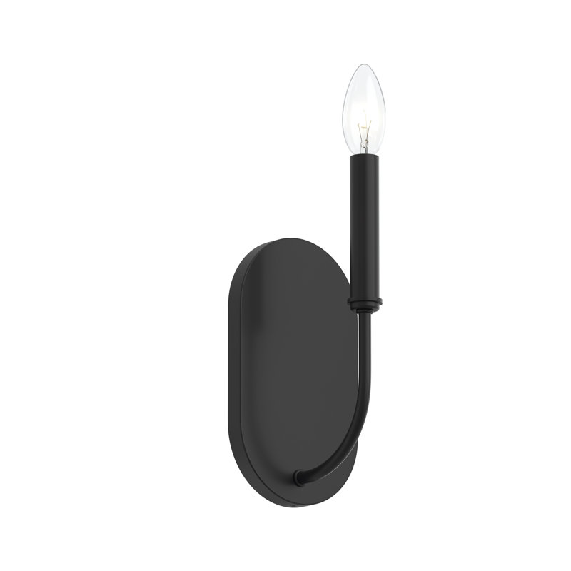 Reines Matte Black 1-Light Wall Sconce, Matte Black