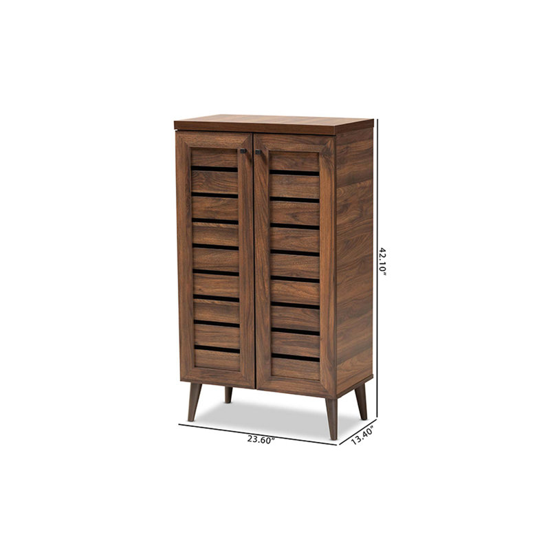 Armoire de rangement pour chaussures 8 paires, Noyer brun