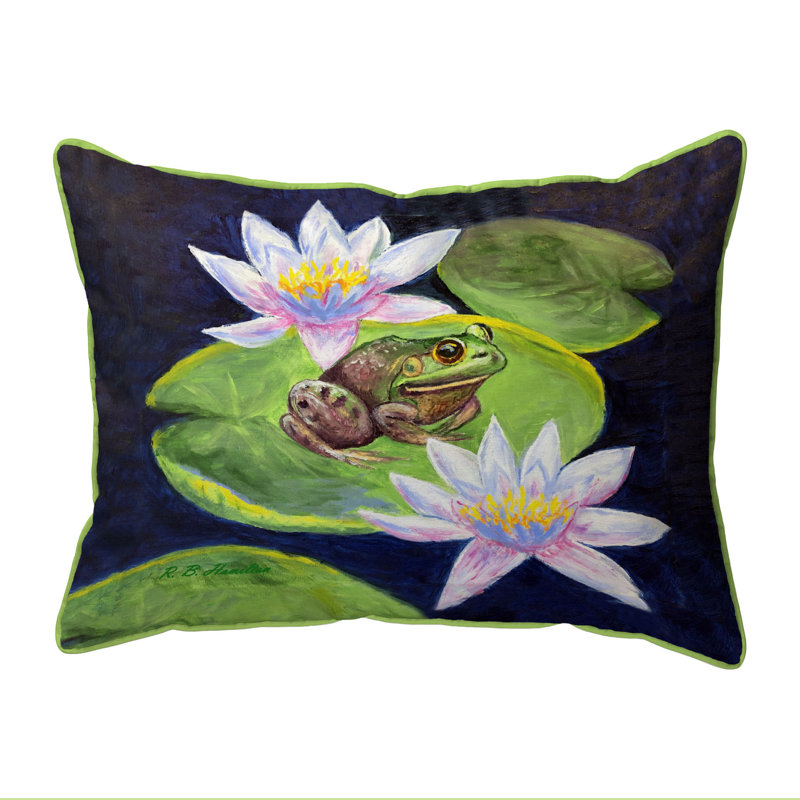 Coussin intérieur / extérieur Frog & Lily, 11 po x 14 po