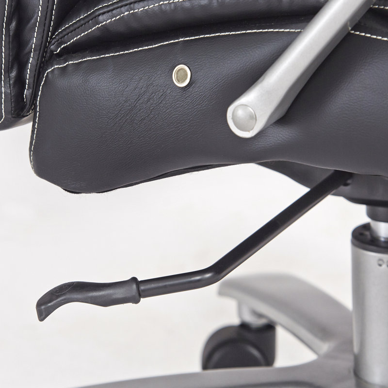 Executive High-Back Swivel Chair in Black Bonded Leather