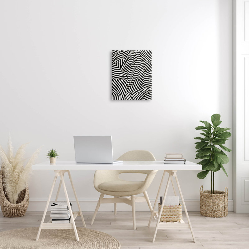 Toile pliée à rayures et drapés par Ashley Aldridge, H 20 po x l 16 po x P 1,5 po