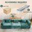 Lit simple convertible foncé, conception à compression, structure de forme fixe, tissu chenille pour le siège de la fenêtre de la chambre à coucher, canapé modulaire désossé modulaire, petit dortoir-1452318097
