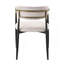 Chaise d'appoint en lin beige et finition noire, ensemble de 2