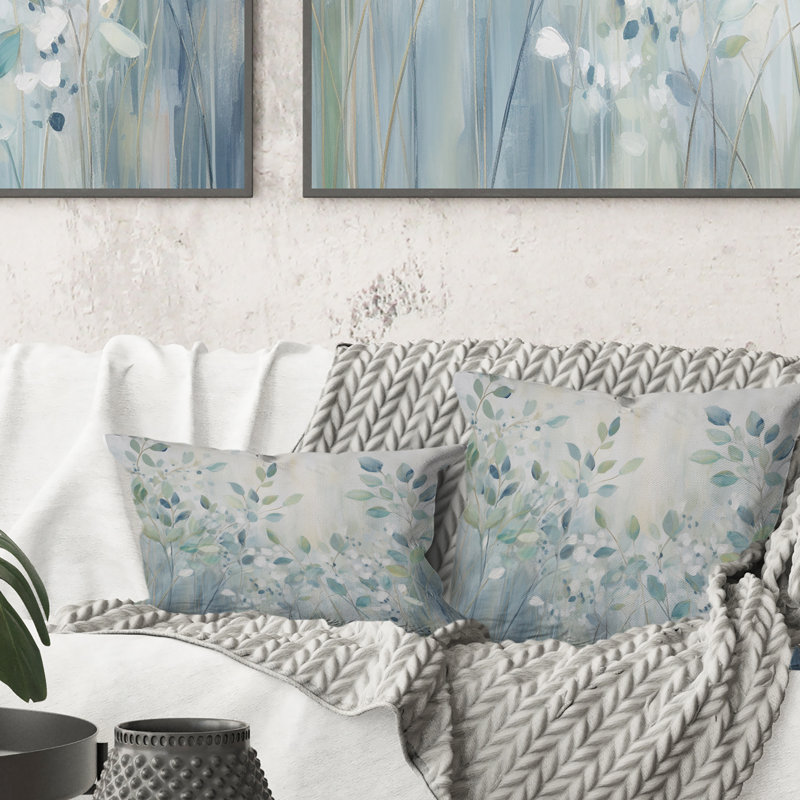 Coussin Blue Botanical Rhythms IV - Abstract Botanicals