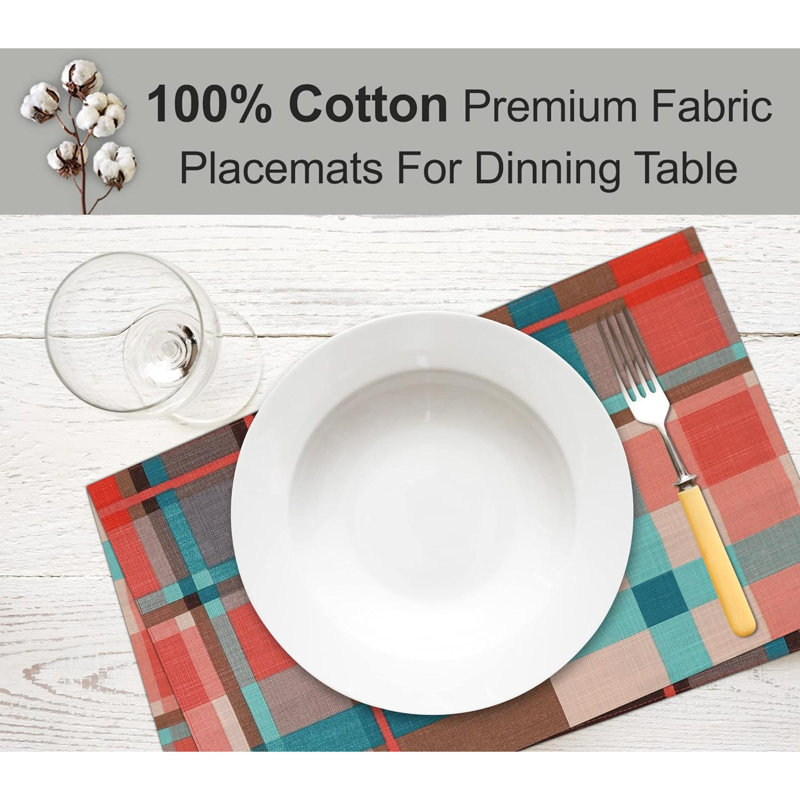 Cotton Dining Table Placemats - Set Of 6