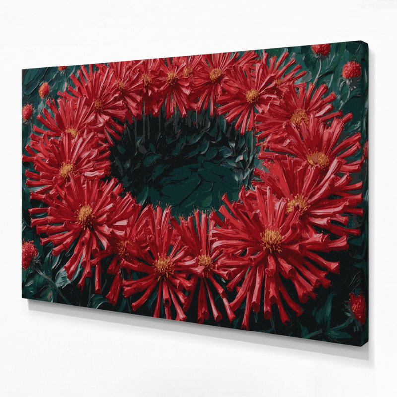 «Botanical Bee Balm», art mural sur toile bleue, H 11 po x l 14 po