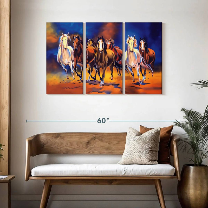 Vaastu Horses, 28" H x 45" W