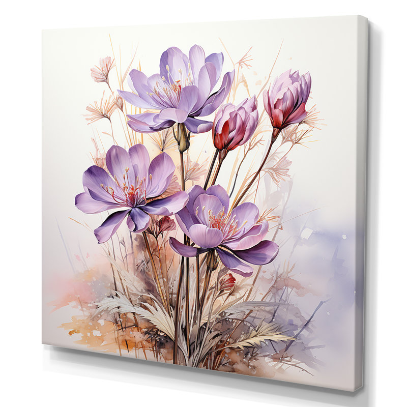 Art mauve zen mauve, H 30 po x l 30 po x P 1,5 po, Toile tendue
