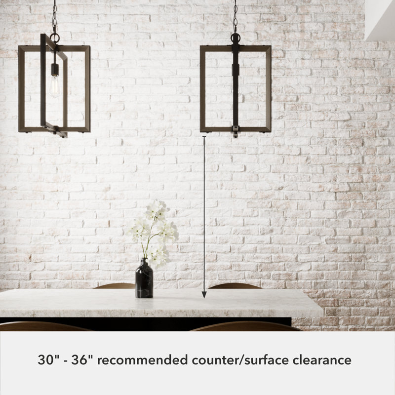 Woodburn 1 - Light Single Geometric Pendant, Noble Bronze