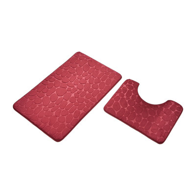  Bathroom Rugs Mat Sets 2 Piece, Non-Slip Absorbent Bath Rugs Ultra Soft Washable Carpet Bath Mats with U-Shaped Toilet for Bathroom Floor