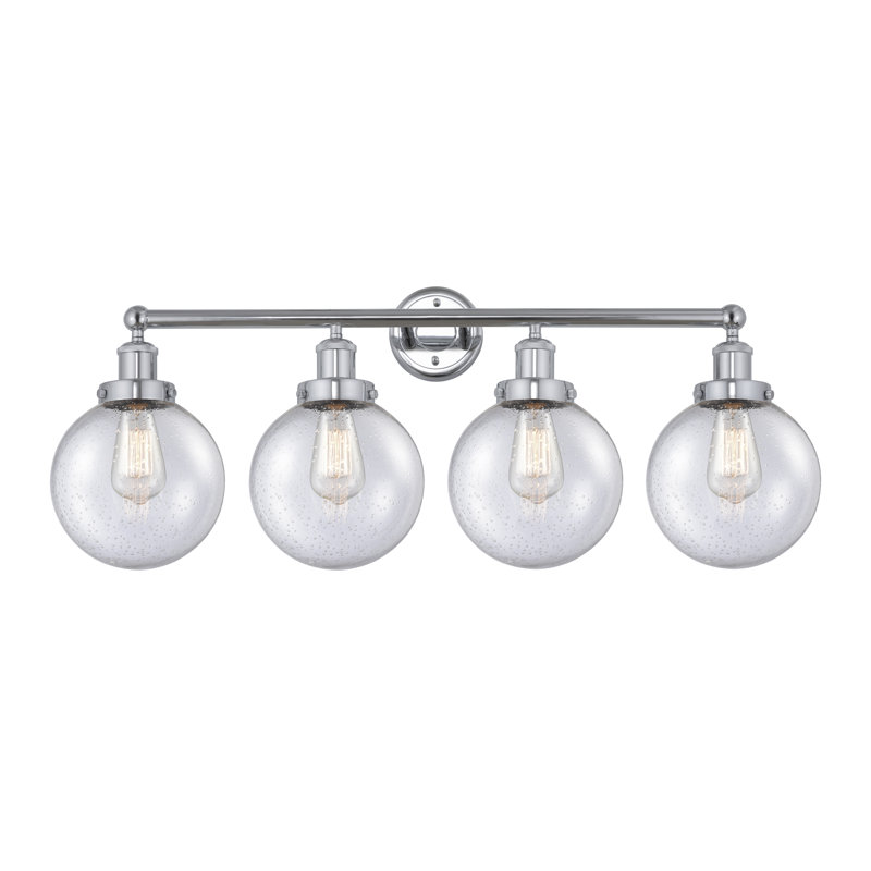 Éclairage pour meuble-lavabo à intensité variable à 4 lumières Alfonsa, Mercurisé, Chrome poli
