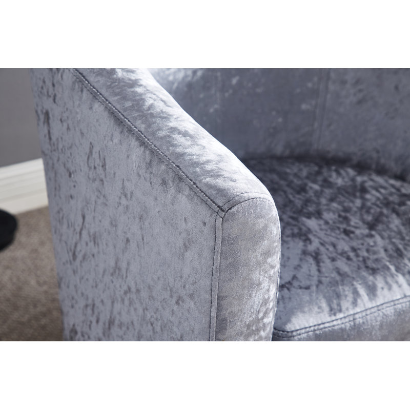 Upholstered Barrel Chair, Grey